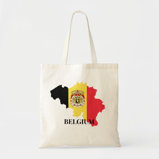 Tote Bag Belgique Silhouette, drapeau, (Devant)