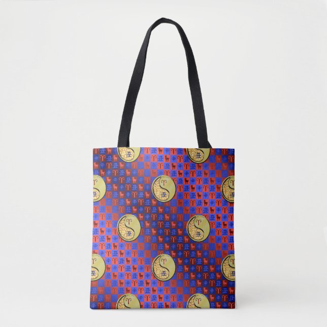 Tote Bag Bélier et oxe métallique (Devant)
