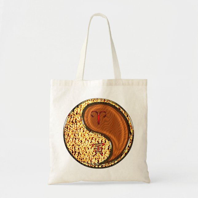 Tote Bag Bélier et tigre de bois (Devant)