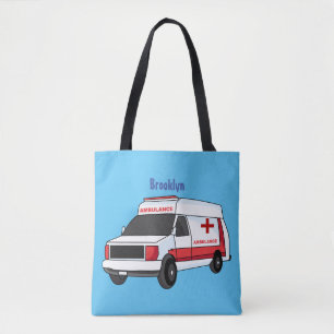 Tote Bag Belle ambulance rouge caricature van