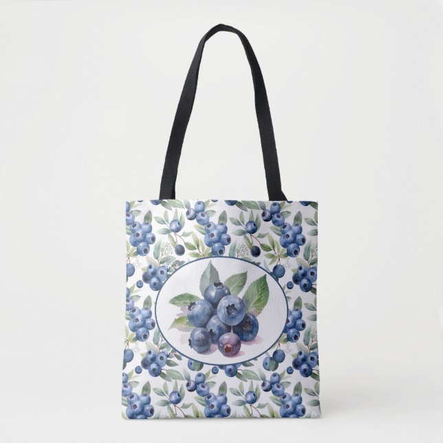 Tote Bag Belle aquarelle de bleuets (Devant)