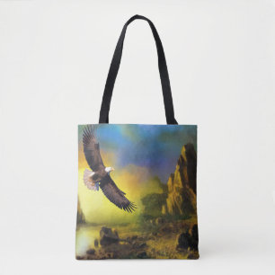 Tote Bag Belle aquarelle de l'aigle qui sautait