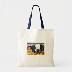 Tote Bag Belle aquarelle de vache et de veau à ceinture