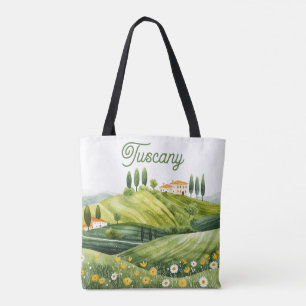 Tote Bag Belle aquarelle Illustration de la Toscane Italie