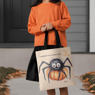 Tote Bag Belle araignée Halloween Bonbons Trick ou Treat