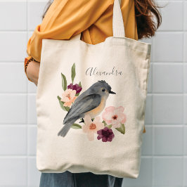 Tote Bag Belle Bohème Style Aquarelle Oiseau & Branche
