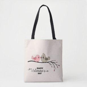 Tote Bag Belle Cartoon Lovebirds sur la branche Saint-Valen