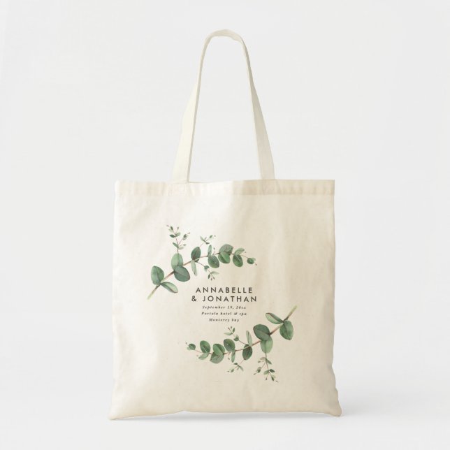Tote Bag Belle délicate mariage feuillage d'eucalyptus (Devant)