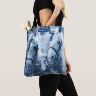 Tote Bag Belle équipe Cheval Hiver Conduite photo