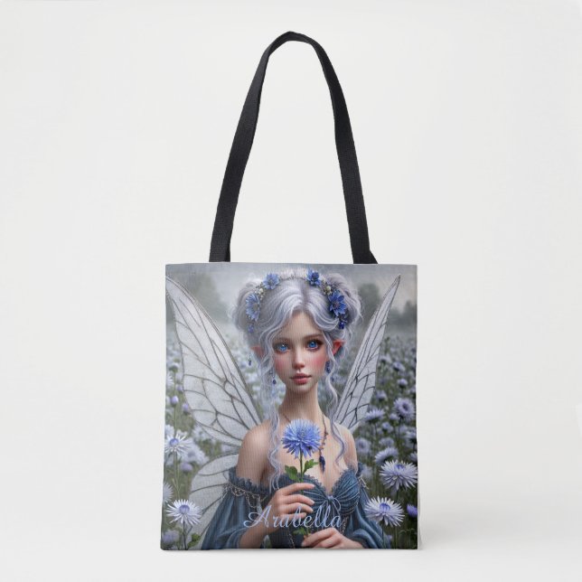 Tote Bag Belle fée de septembre en Asters (Devant)