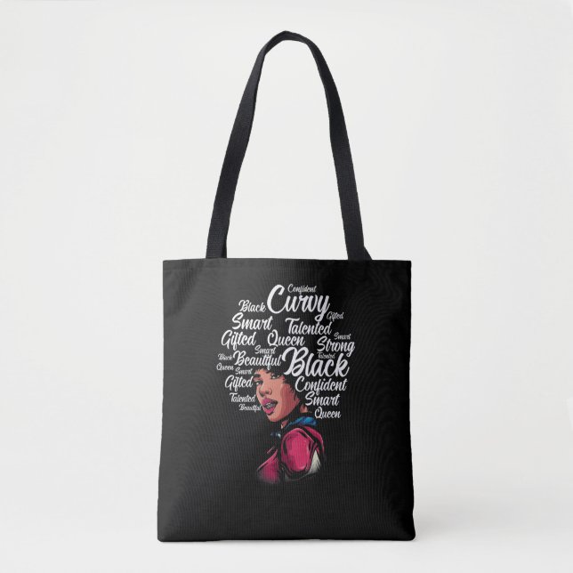 Tote Bag Belle femme noire Afro Hair Queen (Devant)