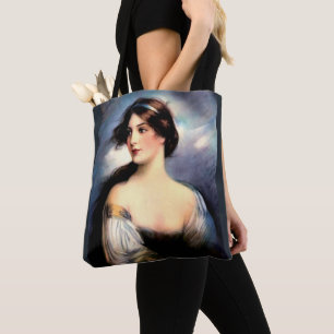 Tote Bag belle femme victorienne soufflée par le vent