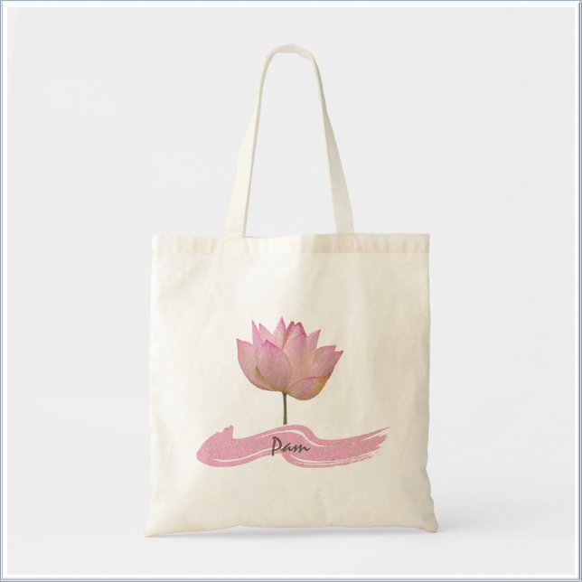 Tote Bag Belle Fleur de Lotus Rose (Bookmark my store! https://www.zazzle.com/store/capricepetit)