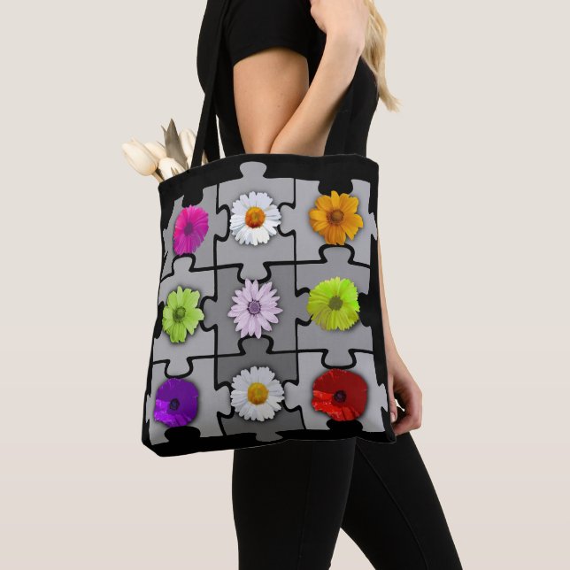 Tote Bag Belle fleur de pavot et Motif Gerberas (De près)