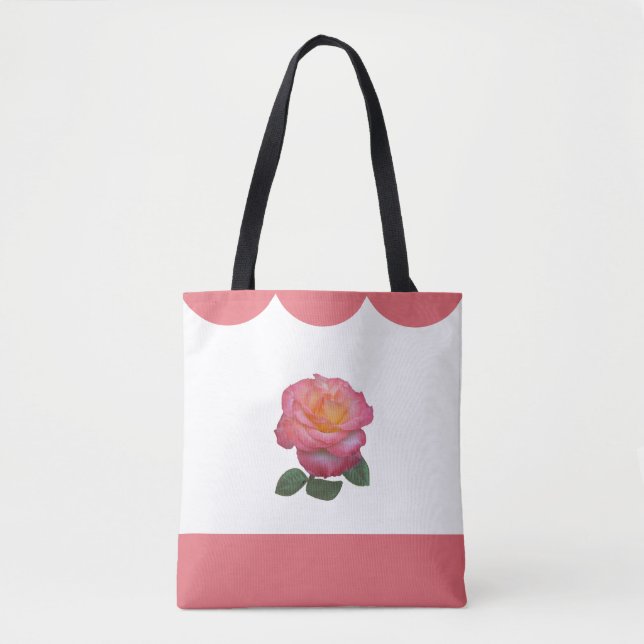 Tote Bag Belle Fleur Rose (Devant)