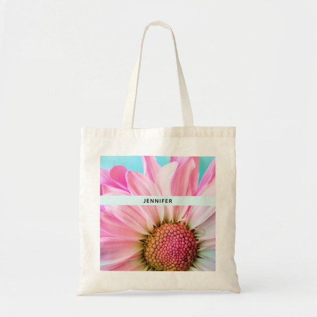 Tote Bag Belle Fleur rose Gros plan Photo (Devant)