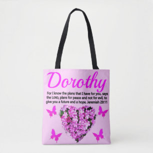 TOTE BAG BELLE FLORALE ROSE PERSONNALISÉE JEREMIAH 29:11