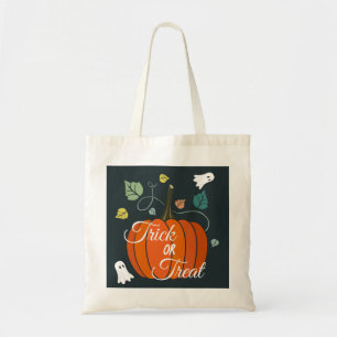 Tote Bag Belle Halloween Citrouille et Fantômes Trick ou Tr