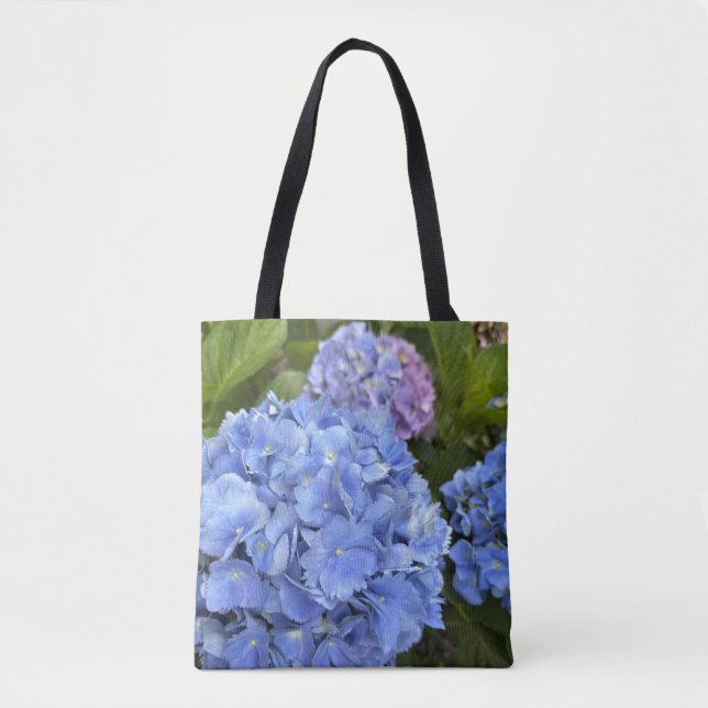 Tote Bag Belle Hydrangée Bleue Naturelle Fleurs (Devant)