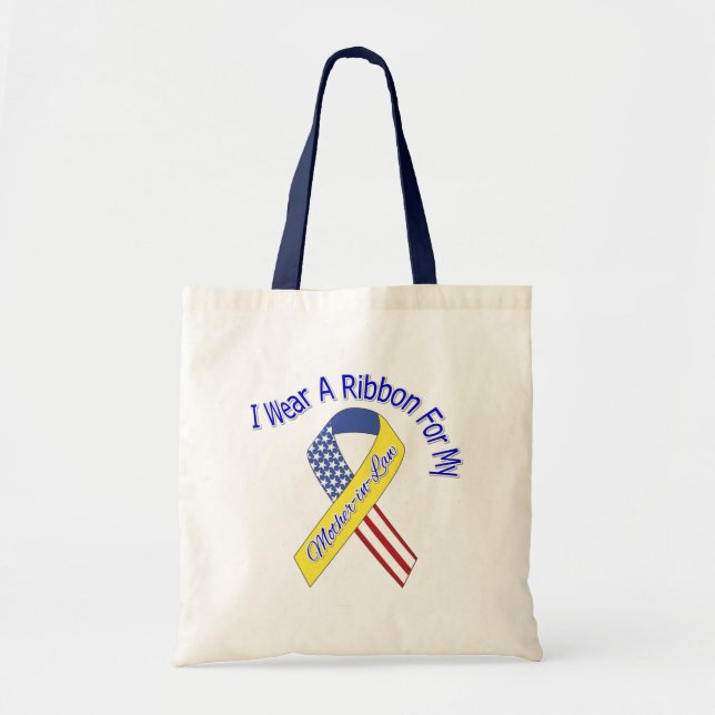 Tote Bag Belle-mère - je porte un patriotique militaire de (Devant)