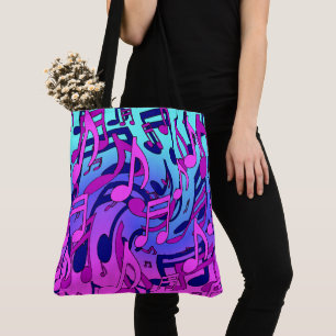 Tote Bag Belle musique Joyeuses couleurs vives notes musica
