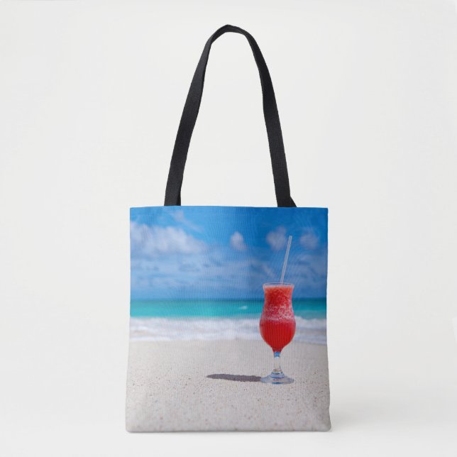 Tote Bag Belle plage tropicale des Caraïbe de daiquiri de (Devant)