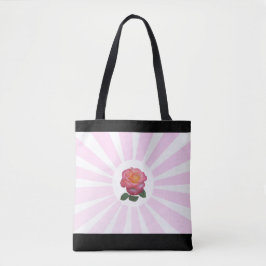 Tote Bag Belle Rose Rose Et Rayons Roses