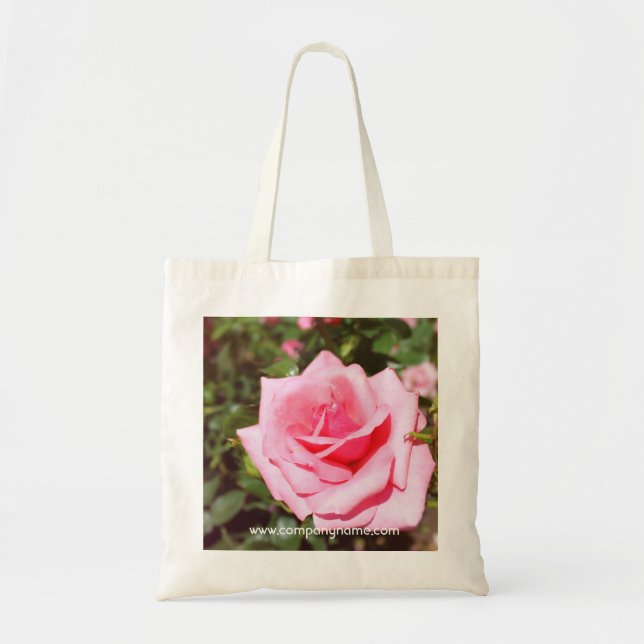 Tote Bag belle rose rose fleur aux coeurs doux (Devant)