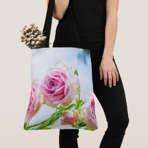 Tote Bag Belle rose rosée fleur dans le jardin