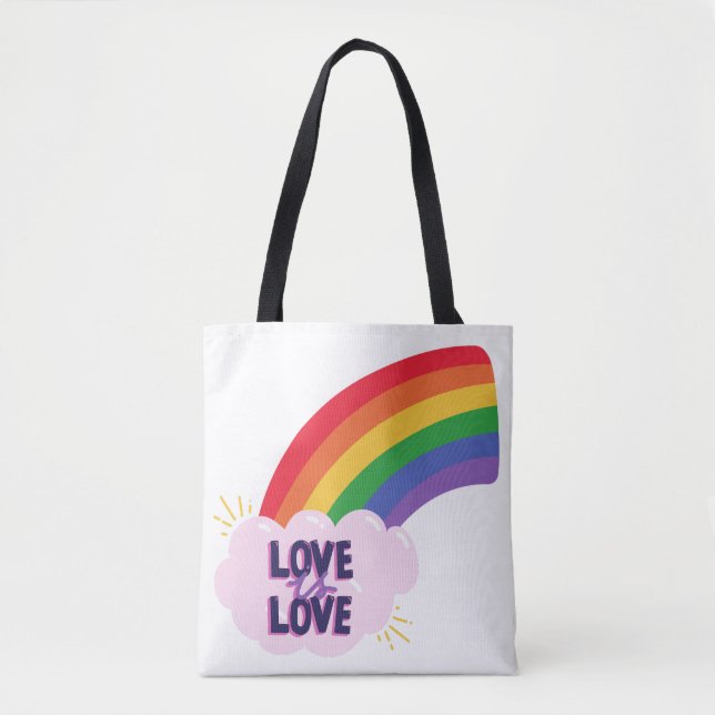 Tote Bag Belle Simple Minimal Amour Est Fierté D'Amour (Devant)