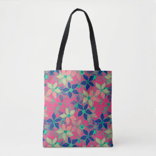 Tote Bag Belles couleurs vives fleurs fleuris prin d'été