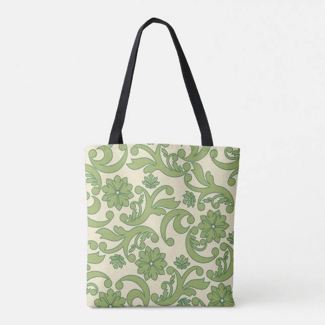 Tote Bag Belles et élégantes tourbillons pastel à fleurs (Dos)
