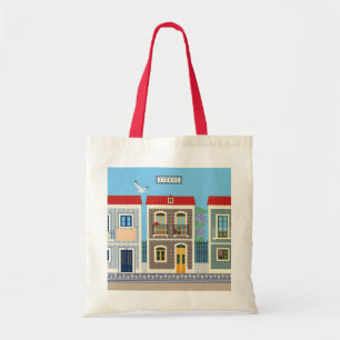 Tote Bag Belles maisons portugaises avec tuiles ou azulejos