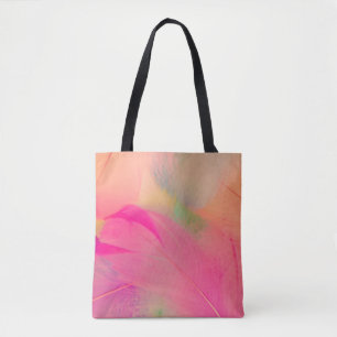 Tote Bag Belles plumes abstraites violettes et bleues sur l