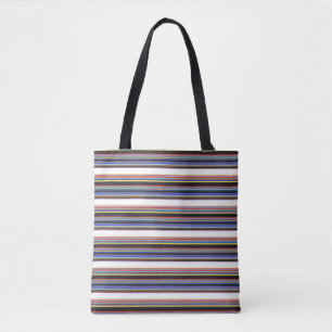 Tote Bag Belles rayures bleues noires