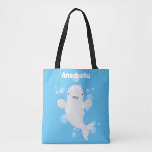 Tote Bag Béluga mignon bulles dessin de dessin animé