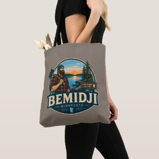 Tote Bag Bemidji Minnesota Paul Bunyan Rustic Northwoods