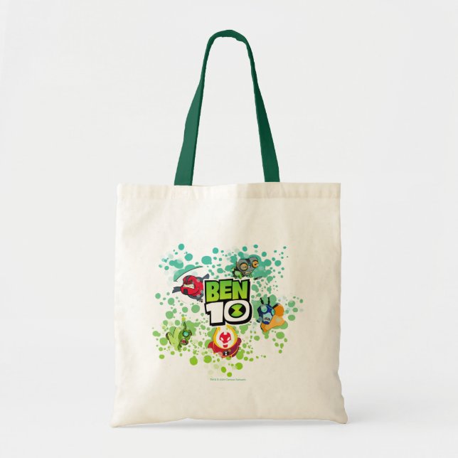 Tote Bag Ben 10 Aliens Formulaires Graphique de bulle (Devant)