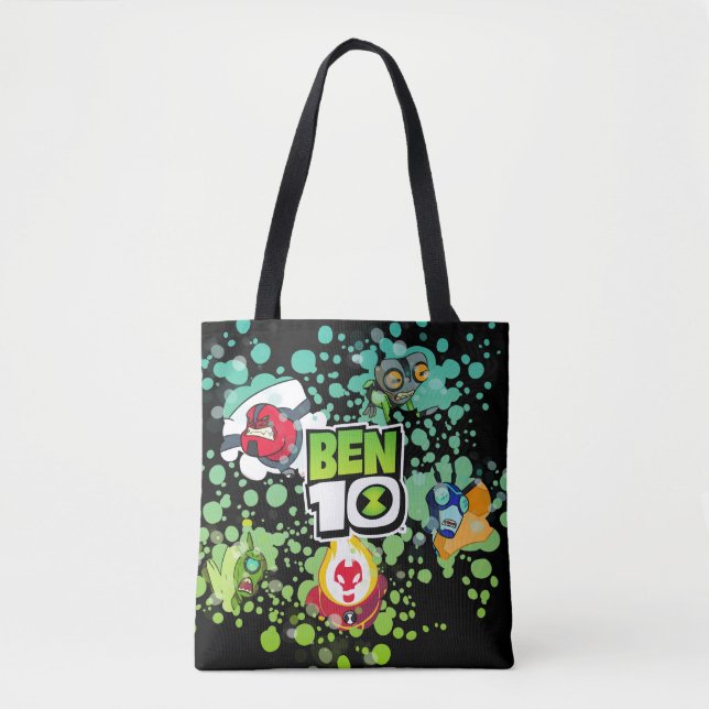 Tote Bag Ben 10 Aliens Formulaires Graphique de bulle (Devant)
