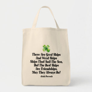 Tote Bag Bénédiction d'amitié irlandaise Bons navires ami n
