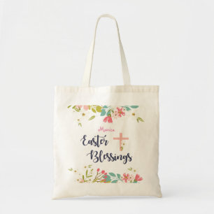 Tote Bag Bénédiction de Pâques de fleurs Christ ressuscitée