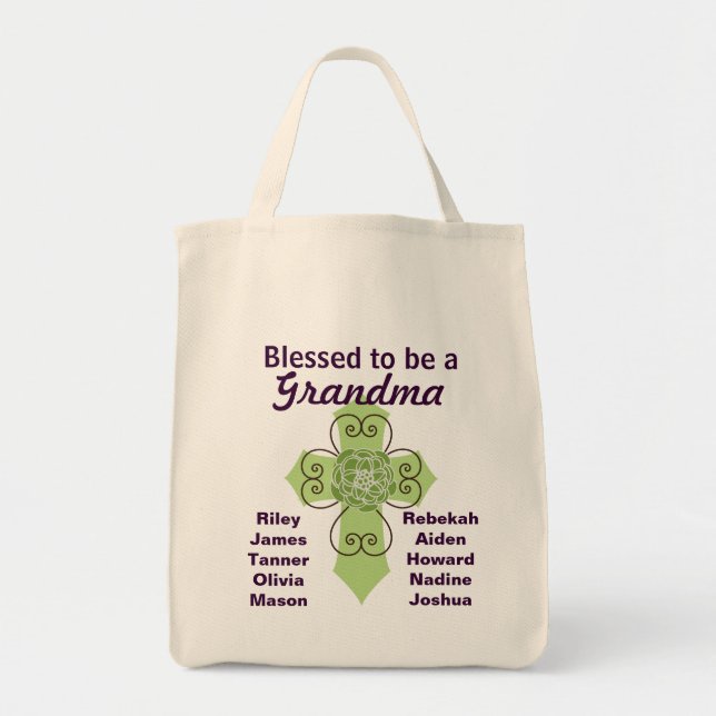 Tote Bag Béni d'être une grand-mère (Devant)
