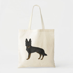 Tote Bag Berger Allemand Bi-Noir Mignon Chien GSD Dessin An