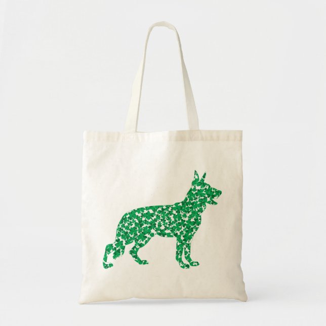 Tote Bag Berger allemand en Shamrock (Devant)
