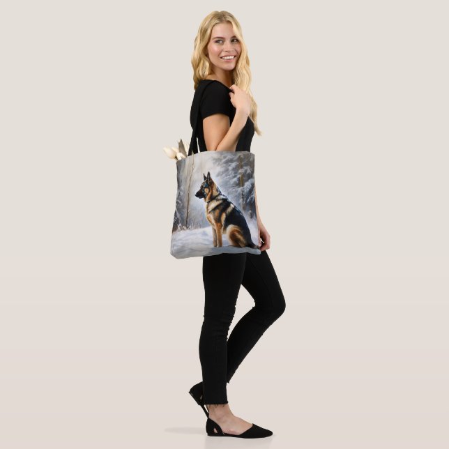 Tote Bag Berger Allemand Laisser Neige Noël (Sur le modèle)