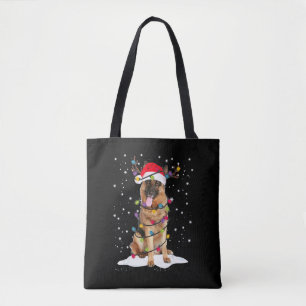 Tote Bag Berger allemand sapin de Noël Pyjama Chien clair