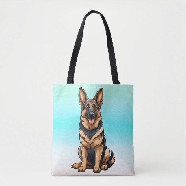 Tote Bag berger allemand souriant (Devant)