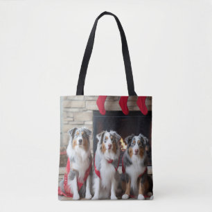 Tote Bag Berger Australien au coin du feu de Noël