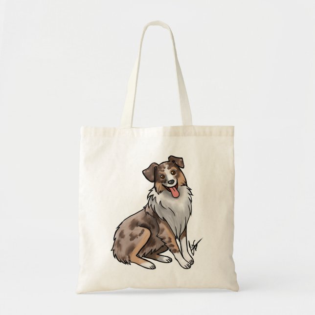 Tote Bag Berger australien - Merle rouge (Devant)