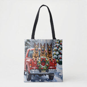 Tote Bag Berger Belge Noël Camion Rouge Fêtes